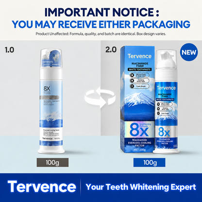 Niacinamide Foaming Whitening Toothpaste 8X - Fresh Breath Stain Removal Gentle Teeth Cleaning 100ml-D