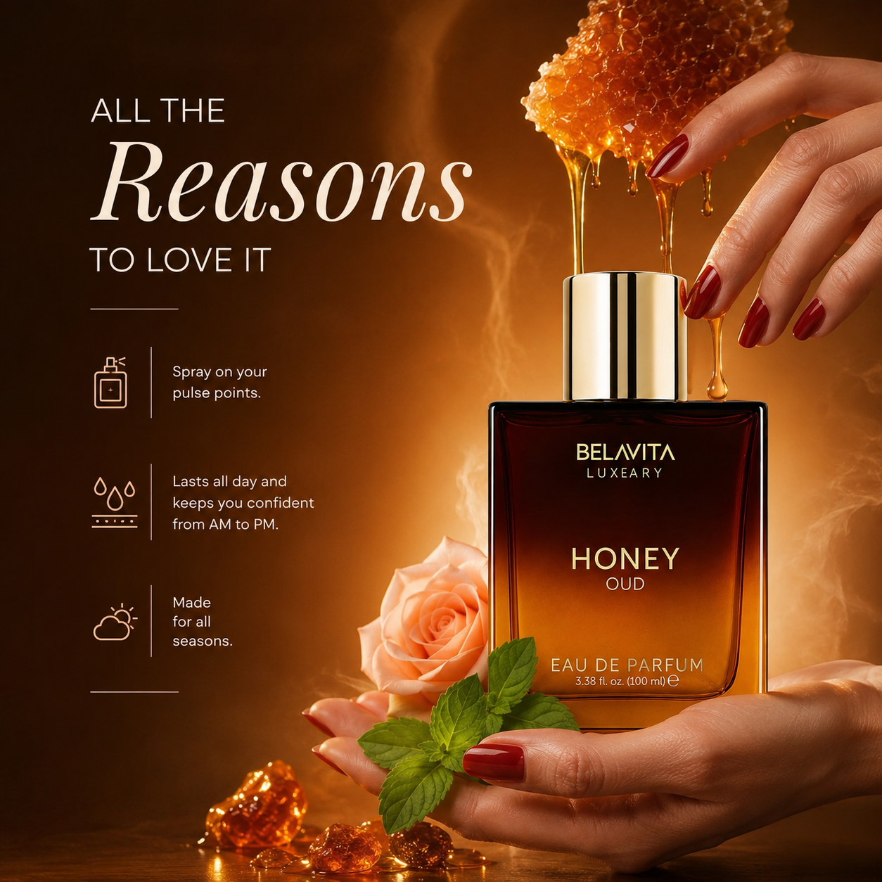 🎁Sales of 50k+ and Exclusive Offer -❤️Luxury Honey Oud Unisex Eau De Perfume (100ml)