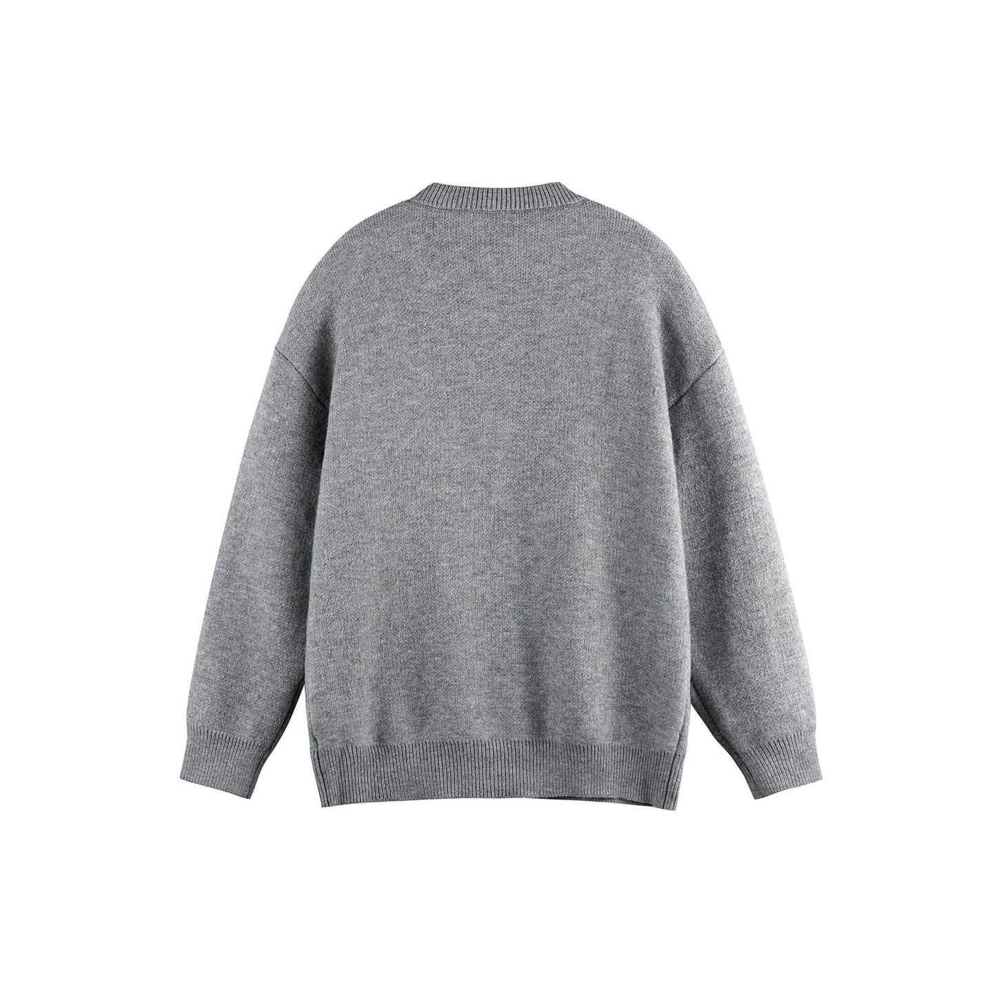 Solid Color Cardigan Sweater Men's Casual Loose Knit Jacket