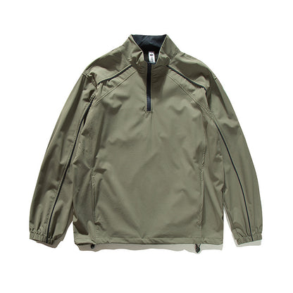 Outdoor Cycling Half-Zip Long Sleeve T-Shirt with Stand Collar