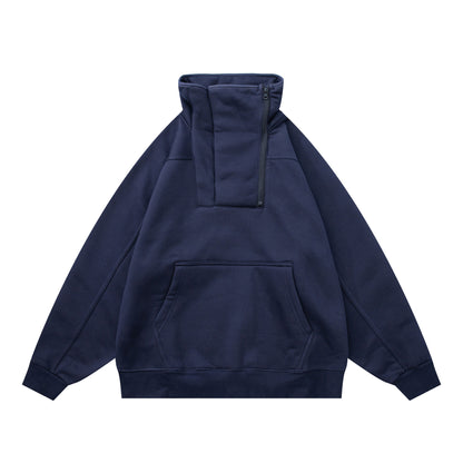 Streetwear Oversized Fleece High Neck Sweatshirt