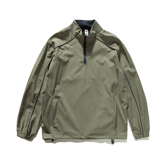 Outdoor Cycling Half-Zip Long Sleeve T-Shirt with Stand Collar