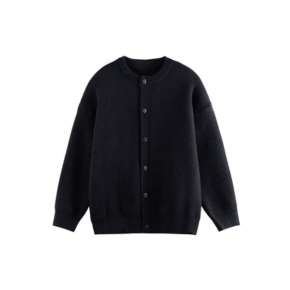 Solid Color Cardigan Sweater Men's Casual Loose Knit Jacket