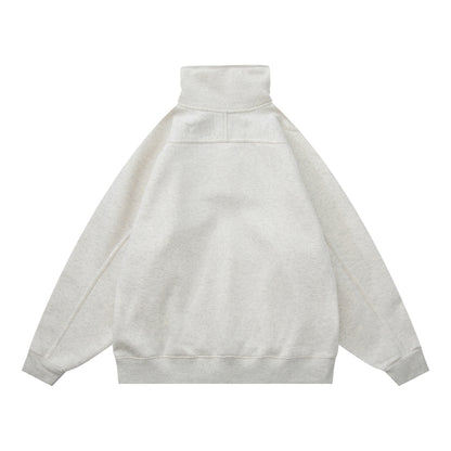 Streetwear Oversized Fleece High Neck Sweatshirt